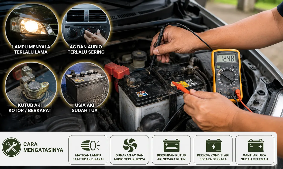 Penyebab Aki Mobil Cepat Tekor dan Cara Mengatasinya